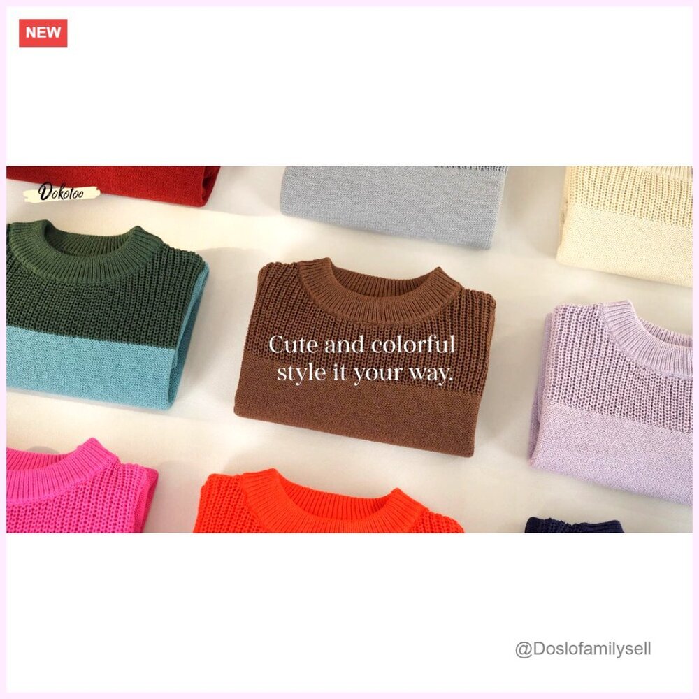 Women's Long Sleeve Crewneck Pullover Sweater, Loose Fit Knit Top - Picture 7 of 7